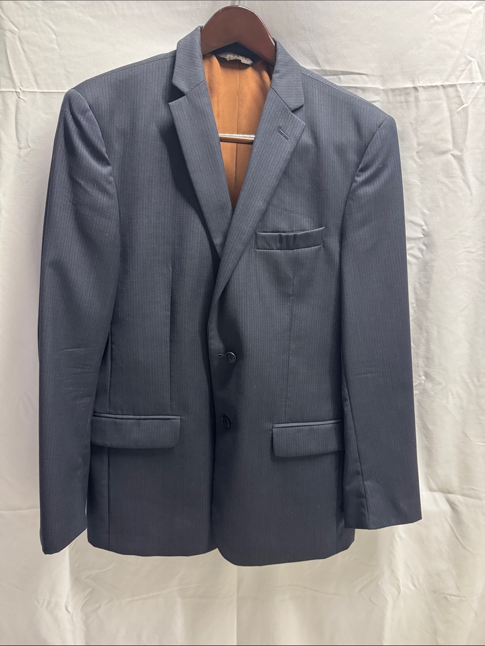 Jos. A. Bank Metropolitan Slim Fit 40R Men’s Navy Pinstripe 100% Wool Blazer